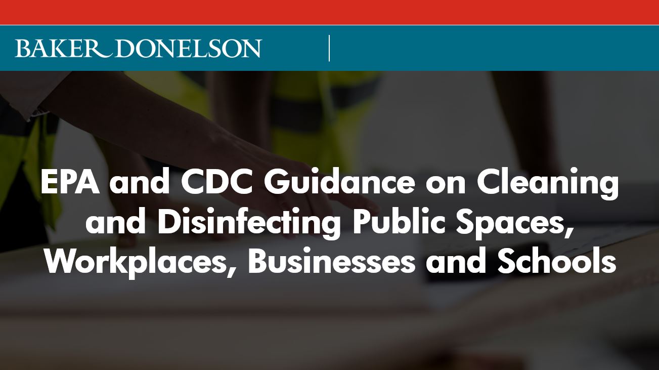 EPA And CDC Guidance On Cleaning And Disinfecting Public Spaces ...