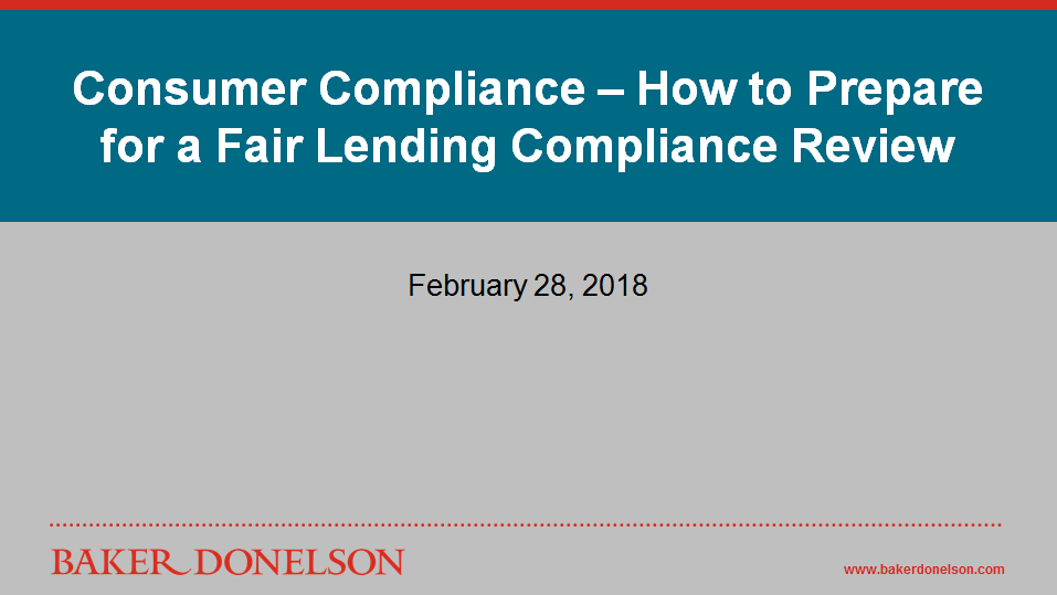 Consumer Compliance – How To Prepare For A Fair Lending Compliance ...