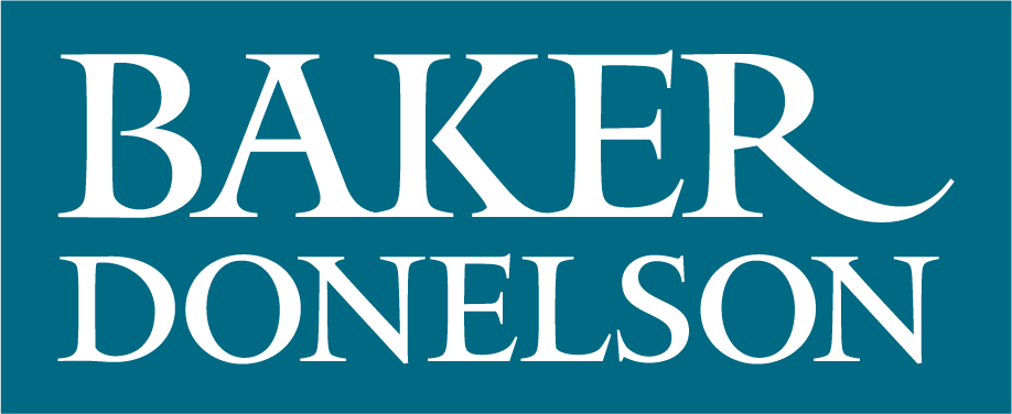 Baker Donelson Logo, Stacked, White